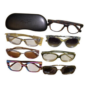 Ray-Ban Case + LOT of 7 Eyeglasses Frames + 1 Protective Case + 1 NWOT Frame